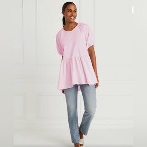 New Hill House Home The Francesca Babydoll Top in Ballerina Pink Size XS